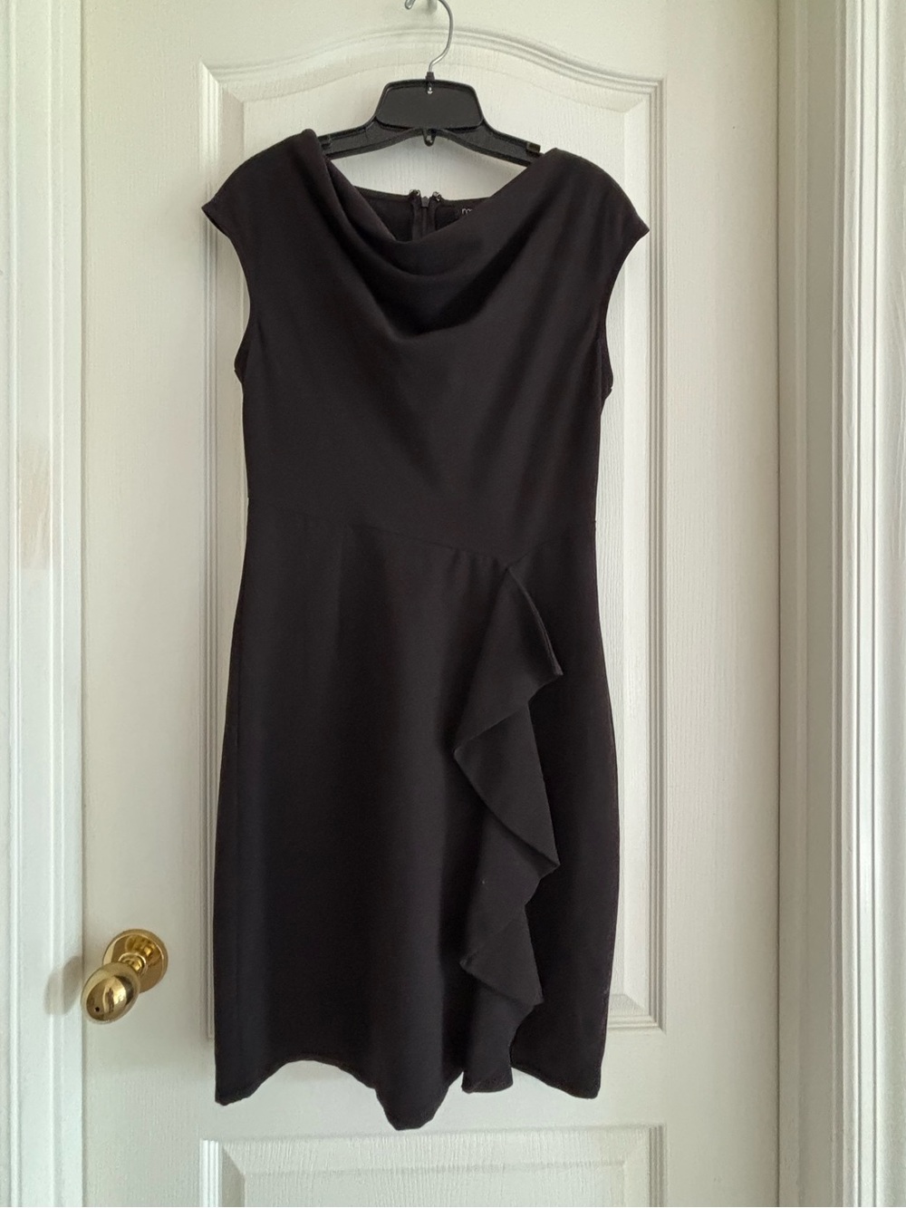 Roulette sz 8 Classic Black Cowl Neck Sheath Dress party wedding guest holiday